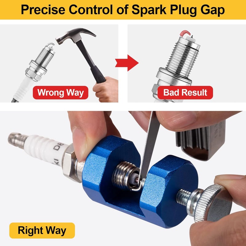 Toolwiz Spark Plug Gap Tool 2pcs, High Precise Gapping Tool Adjustment Kit for 12mm 14mm Thread Spark Plug - Image 3